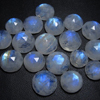 9mm - 18pcs - AA high Quality Rainbow Moonstone Super Sparkle Rose Cut Faceted Round -Each Pcs Full Flashy Gorgeous Fire